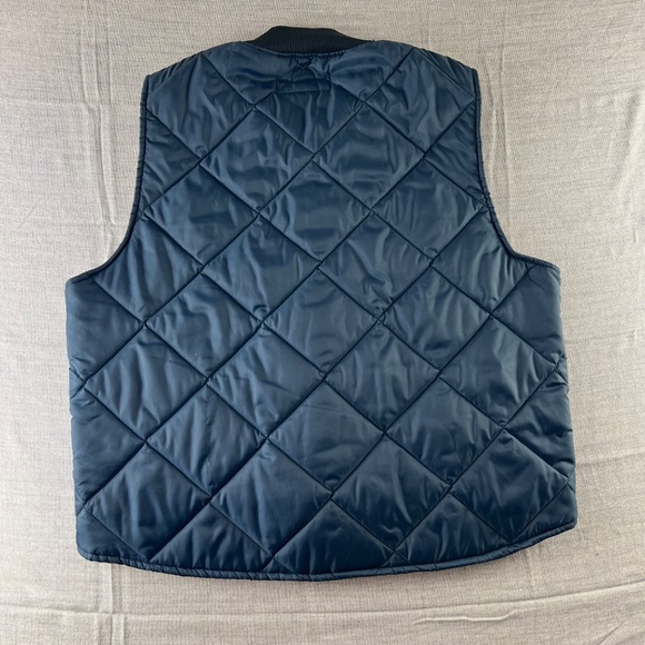 Men's Vintage Berne Apparel Quilted Vest Navy Blue No Tag - Picture 5 of 5